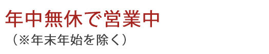 年末年始を除く年中無休です