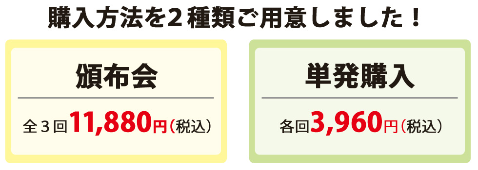 中野BCの日本酒頒布会、定期購入は11880円、単品購入は3960円です。